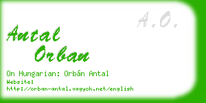 antal orban business card