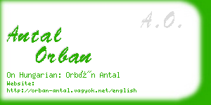 antal orban business card